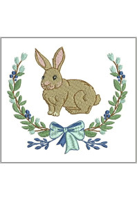 Dec130 - Ribbon Bunny wreath